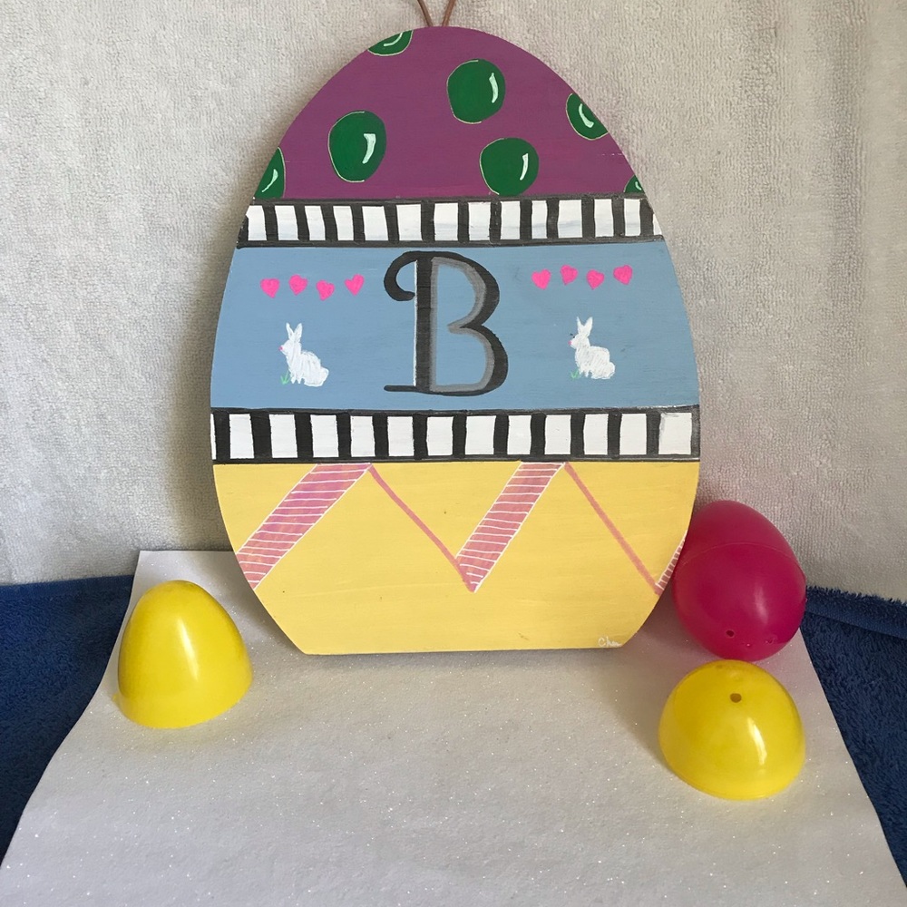 LARGE HANDMADE WOODEN EASTER DOOR DECOR